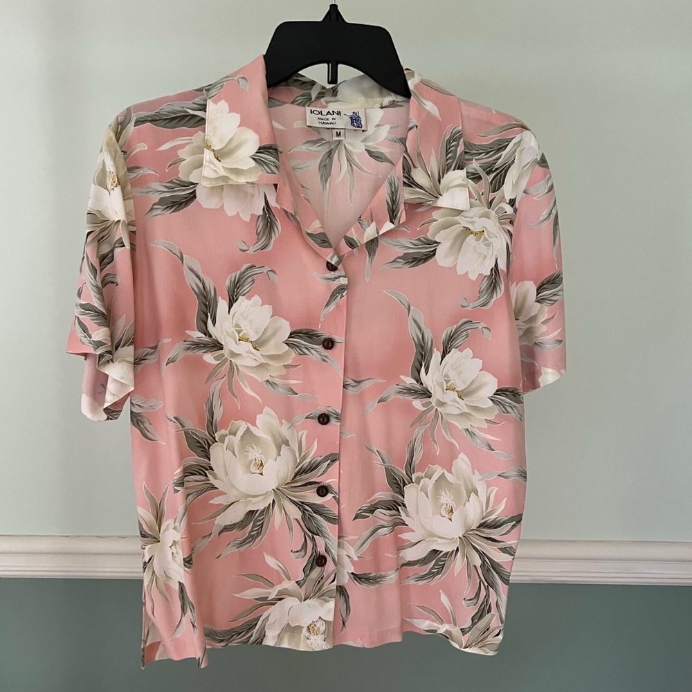 Vintage silk Pink Hawaiian shirt
